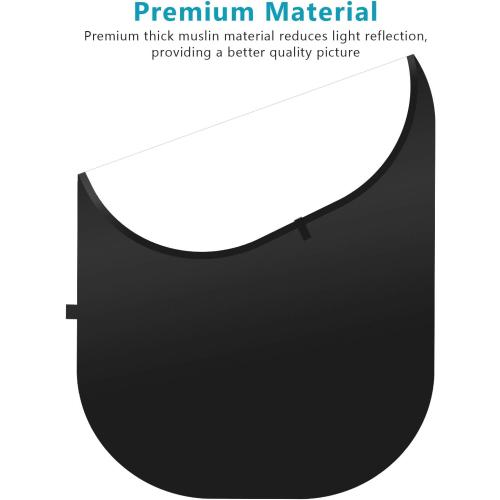 Neewer 5x7ft/1.5x2m Chromakey Foldable Backdrop with Stand 8.5ft/2.6m, 2-in-1 Reversible Black White Green Background Panel for Photography Studio, Live Streaming, Video Calls, Games