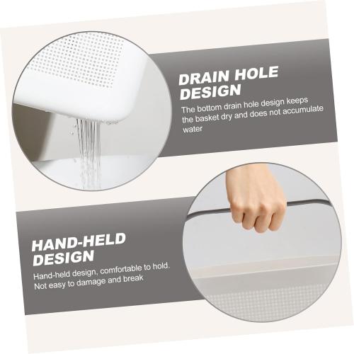 Gray Hollow Wash Basket Capacity Toiletry Container for Bathroom Storage Wash Storage Basket for Organizing Toiletries and Accessories