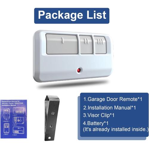 1 for Chamberlain Craftsman LiftMaster Garage Door Opener Remote, Replaces 893LM 893Max 891LM 371LM 373LM 971LM 973LM, no Wait Wireless Remote Keyless Entry, Safe Security(White)