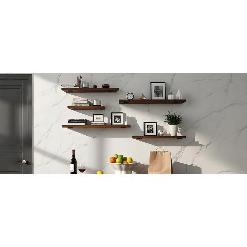 12 Pack - 10 inch Black Hidden L Shelf Bracket (1/5 Inch Thicked) Iron Floating Shelf Brackets Rustic Industrial Metal Brackets for Shelf Support