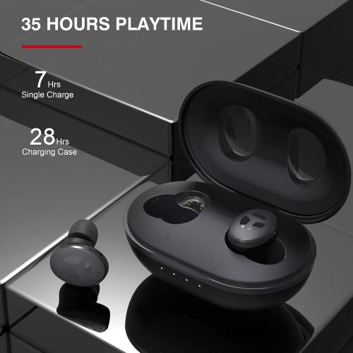 TRANYA M10B Wireless Sports Earbuds, Button Control, Premium Sound with Deep Bass, 32H Playtime, 4 Microphones Design for Call, Bluetooth Earbuds, IPX5 Waterproof Headphones for Sports