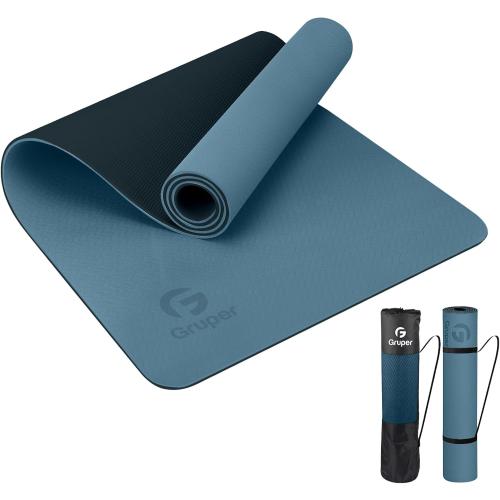 Gruper Yoga Mat Non Slip, Eco Friendly Fitness Exercise Mat with Carrying Strap,Pro Yoga Mats for Women,Workout Mats for Home, Pilates and Floor Exercises