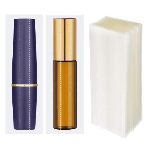 Zonon 500 Pieces Heat Shrink Wrap Bands Clear Perforated Shrink Band for Bottles, Lip Balm Tube, Glass Dropper Spray Bottle, 1.3 x 3.3 Inch