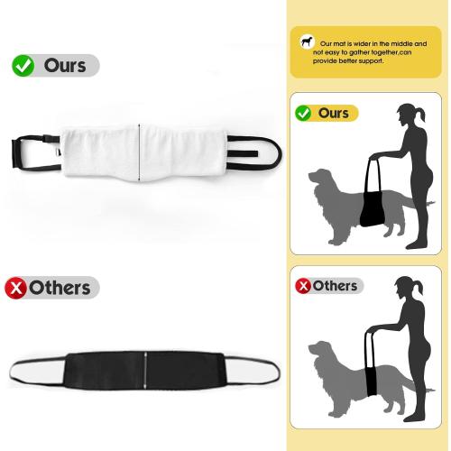 Dog Sling for Back Legs, Dog Lift Harness, Magic Tape Dog Sling for Large Dogs Hind Leg Support, Elderly Dog Lifter, Help Canie Hip Arthritis K9 Cruciate Ligament Rehabilitation (Large)