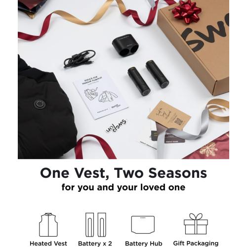 InoKraft Gifts for Men, Heated Vest for Men, Lightweight Quilted Winter Heated Vest, with Rechargable Battery and USB-C Cable