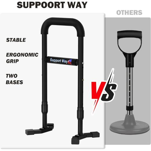 Stand Assist Aid Plus, 20-26.8 Adjustable Steel Standing Aid for Seniors & Elderly, Lift Assist Device to Get Up from Floor, Kneeling, or Low Seats, Black