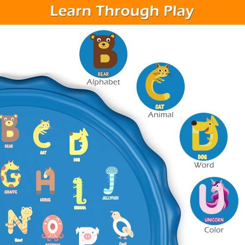 Jasonwell Splash Pad Sprinkler for Kids 60 Splash Play Mat Outdoor Water Toys Inflatable Splash Pad Baby Toddler Pool Boys Girls Children Outside Backyard Dog Sprinkler Pool for Age 1 2 3 4 5 6 7 8 9