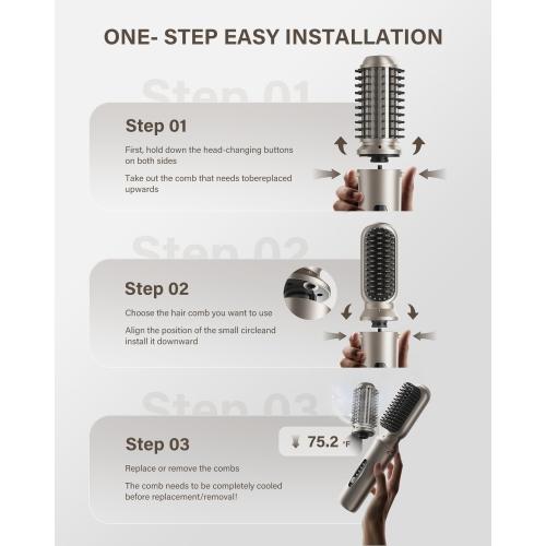 Cordless Hair Straightener Brush, 2 in 1 Curling & Straightening Brush with 200 Million Negative Ions, Mini Travel Hot Straightener Comb for Women, Fast Heating & Dual Voltage