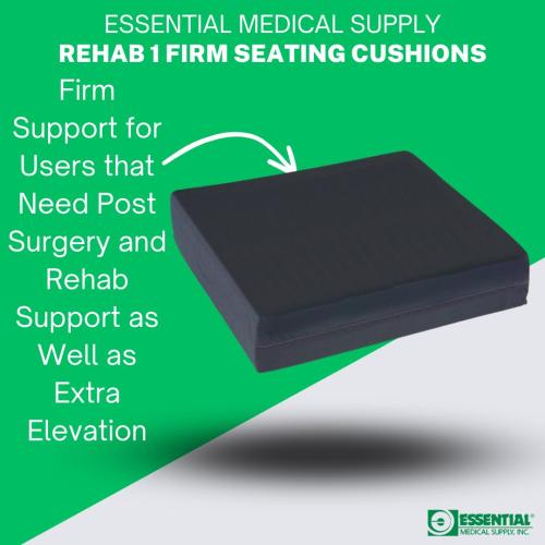 Essential Medical Supply Rehab 1 Foam Cushion - Extra Thick Seat Cushion for Office Chair, Wheelchair, and Car - Provides Additional Support and Pain Relief for Seniors - 18 x 16 x 4