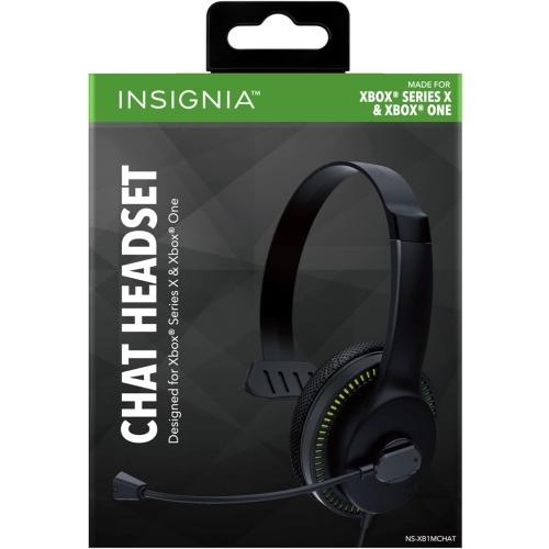 Insignia - Wired Chat Headset for Xbox Series X | S and Xbox One - Black/Green