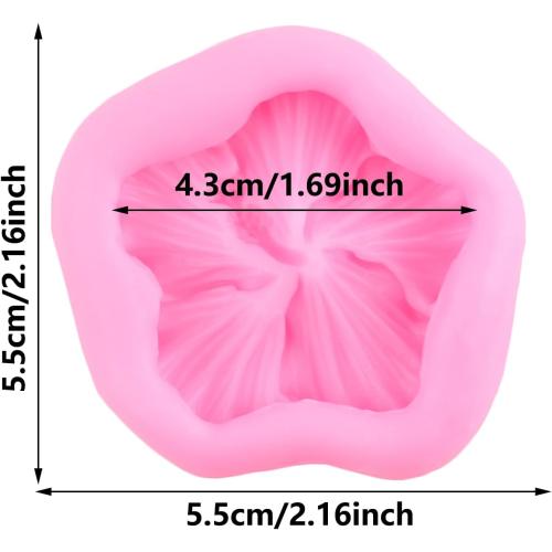 Flower Silicone Mold Hibiscus Flower Fondant Molds For Cake Decorating Cupcake Topper Candy Chocolate Gum Paste Polymer Clay