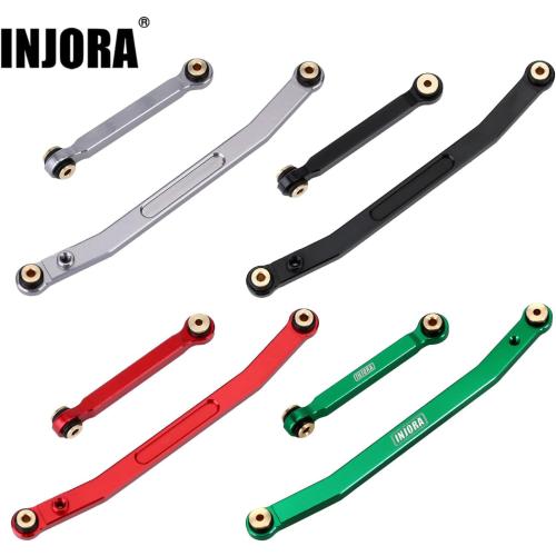 INJORA Steering Rod Tie Links for SCX24 Gladiator Bronco C10 JLU Deadbolt B17 1/24 RC Crawler, Aluminum（Grey）