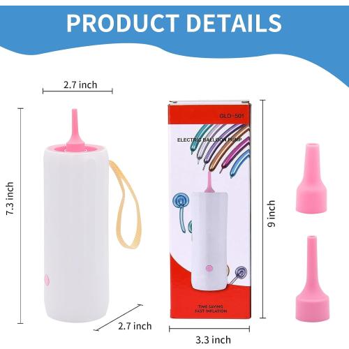 3T6B Balloon Pump Electric Air Pump for Balloons Portable Balloon Inflators Blower Machine for Birthday Party Balloon Decorations for Long Animal Twisty Curly Balloon, Foil Balloons(12V 18W)