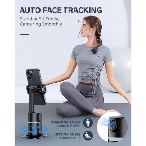 UBeesize Auto Face Tracking Tripod with Adjustable Desk Tripod, 360° Rotating vlogging kit for iPhone with Remote & Gesture Control, Rechargeable Selfie Fill Light, No App Required