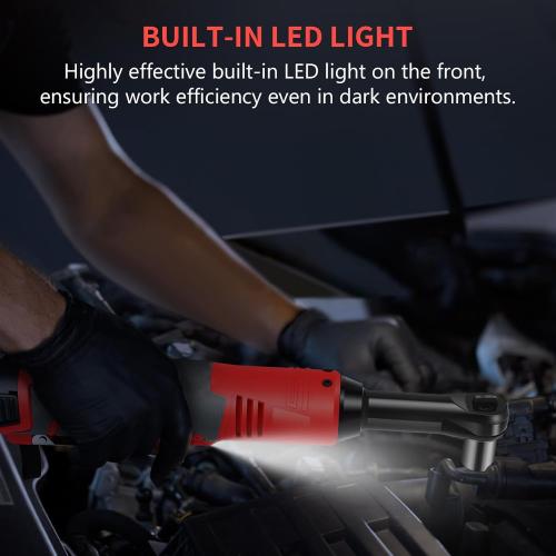 Electric Ratchet Wrench Set, 3/8 18V Cordless Ratchet Wrench Kit with 2 PCS 2000mAh Lithium-Ion Battery, 7 Sockets and Fast Charger