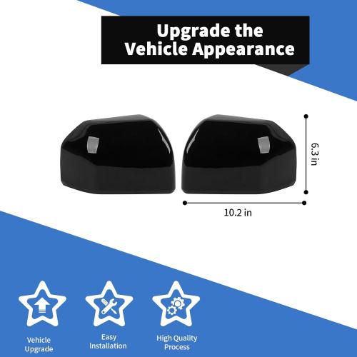 Voodonala for F150 Rearview Mirror Cover Sider Mirror Shell Trim Compatible with Ford F150 Accessories 2015-2020, Black