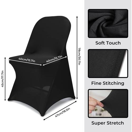 Babenest Spandex Folding Chair Covers Halloween Upgraded 10 PCS Universal Stretch Washable Fitted Chair Slipcovers Protector for Wedding, Holidays, Banquet, Party, Celebration (Black)‼️no visible damage they are thin (sheer)‼️