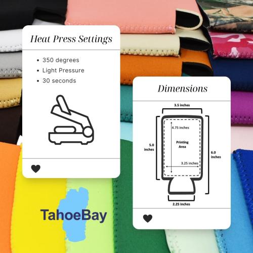 TahoeBay Slim Can Coolers (12-Pack) Blank Neoprene Beer Sleeves (Black)