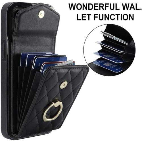 Wrist Strap Leather Phone Case for iPhone 11 12 13 14 15 Pro Max Wallet with Card Holder Shockproof Protective case,Wine Red,for iPhone 11