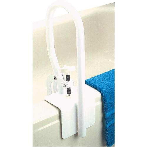 Carex White Bathtub Rail - Grab Bars for Bathroom, Bathtubs & Showers - Side Hand Grip Railing & Support - Shower Handle & Bath Tub Bar Clamps for Seniors & Elderly