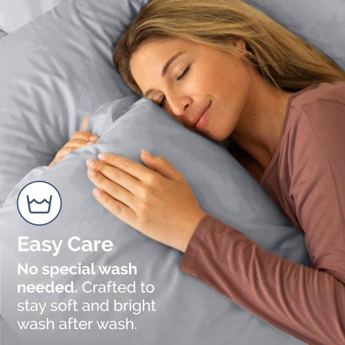 Queen Pillow Cases Set of 2 - Ultra Soft Pillowcase Covers - Steel Blue
