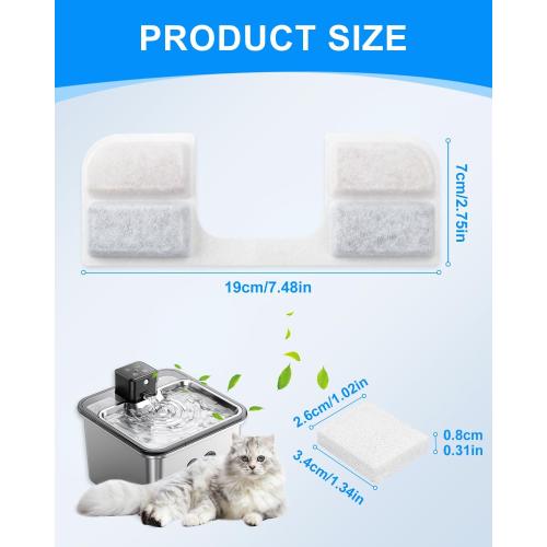 8 8Pcs Cat Water Fountain Filter Compatible with FEELNEEDY FN-W17