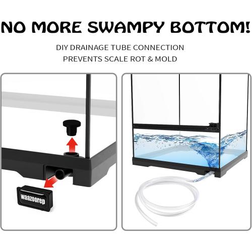 Size 12x12x24 15 Gallon Tall Reptile Glass Tank 12x12x24 with Drainage System - Pre-Assembled Vertical Reptile Cage for Arboreal Geckos,Chameleon,Lizard,Tree Frog and Snake with Terrarium Decoration