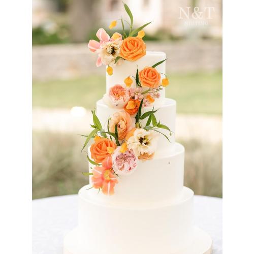 N&T NIETING Artificial Roses Flowers, Fake Glitter Flowers Burnt Orange Roses Perfect for DIY Wedding Bridal Bouquets Centerpieces Bridal Shower Party Home Flower Arrangement Decorations, 25Pcs