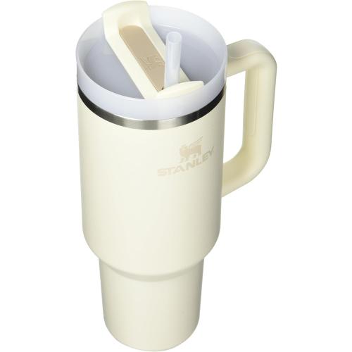 STANLEY Quencher H2.0 Tumbler with Handle and Straw 40 oz | Flowstate 3-Position Lid | Cup Holder Compatible for Travel | Insulated Stainless Steel Cup | BPA-Free | Cream 2.0