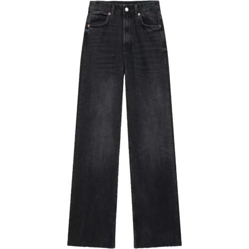 Size 28 AG-ED Denim Women's High Waisted Stretchy Wide Leg Jeans Loose Trendy Denim Pants with Pocket