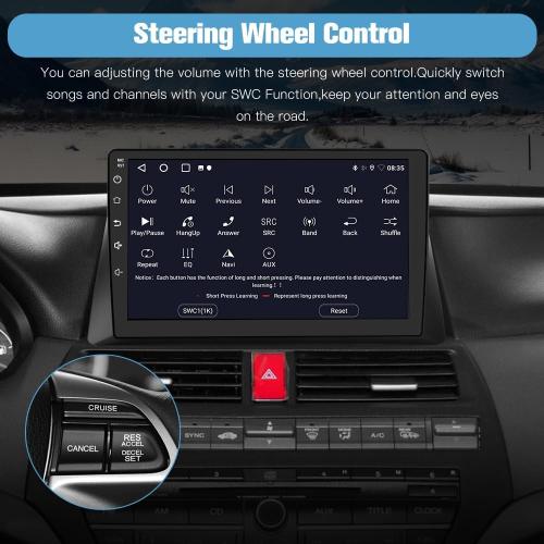 Android Car Radio Stereo for Honda Accord 2008 2009 2010 2011 2012 2013 Wireless CarPlay Andriod Auto 2G 64G with SWC WiFi GPS Navigation DSP BT FM with Backup Camera