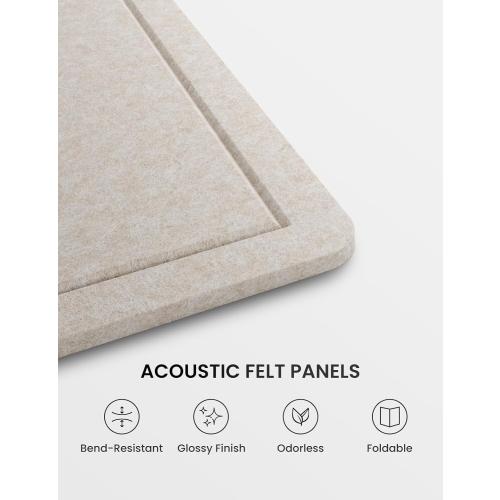 Fluxynara Large Bulletin Board, 47.2 x 35.4 Cork Board Alternative with 24 Safe Removable Adhesive Tabs, Foldable Felt Pin Board for Home Office, Classroom, Bedroom,Entryway for Walls— Oatmeal