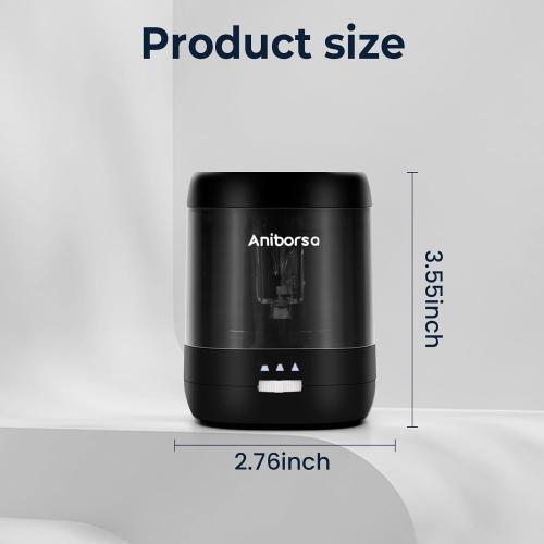 Electric Pencil Sharpener, USB & Battery Operated, Black