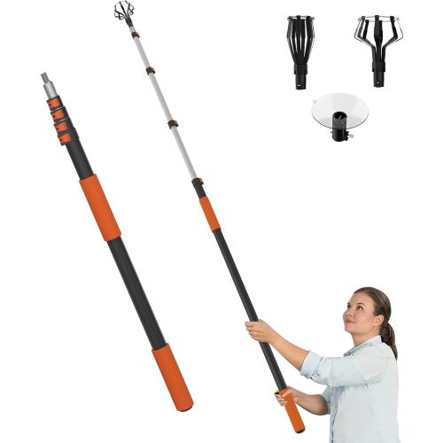 Size 26FT Reach Light Bulb Changer for High Ceilings, Light Bulb Changer with Baskets and Suction Cup for Recessed Lights with 5-20FT Telescoping Extension Pole
