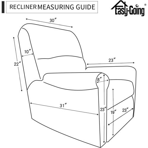 Easy-Going  Microfiber Stretch Recliner Slipcover – Spandex Soft Fitted Sofa Couch Cover, Washable Furniture Protector with Elastic Bottom for Kids, Pet(Recliner, Black)