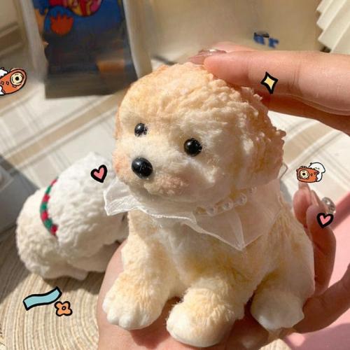 Big Taba Squishy Dog, Handmade Squishy Dog Stress Relief Toy for Adult/Kids, Cute & Soft Teddy Dog Design, Perfect Squeeze Toys Gift for Relaxation and Fun(Cream Color)