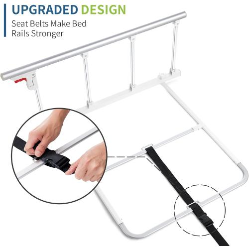 Bed Rails for Elderly Adults Safety, Folding Bedside Assist Rail Handle, Fall Prevention Safety Hand Guard Grab for Seniors & Surgery Patients, Fit King, Queen, Full, Twin(Tool-Free Assembly)