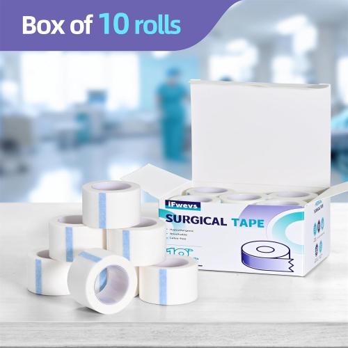 Paper Medical Tape, 10 Rolls 1 x 10 Yards, Latex Free Surgical Tape
