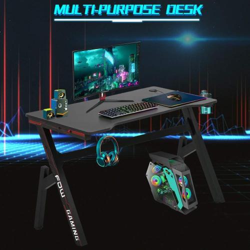 FDW Computer Desk,Gaming Desk 45.2 inches Student PC Desk Writing Desk Office Desk Extra Large Modern Ergonomic Racing Style Table Workstation Carbon Fiber Cup Holder Headphone Hook
