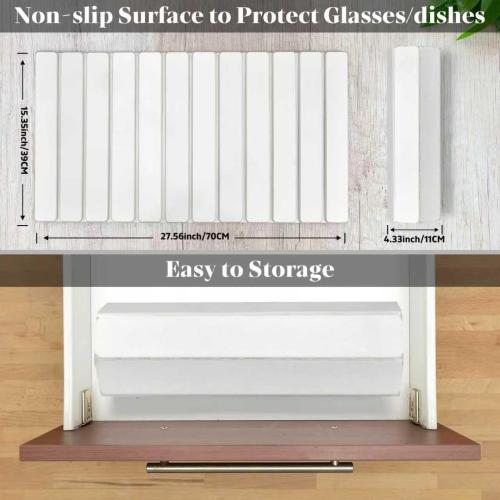 Extral Large Stone Dish Drying Mats for Kitchen Counter, 28(L)×16(W) Quick Dry Dish Drying Mat, Collapsible Eco-Friendly Absorbent Diatomaceous Earth Mat for Dishes Cups, Match Any Countertop