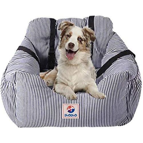 BLOBLO Dog Car Seat Pet Booster Seat Travel Safety Dog Bed for Car with Storage Pocket