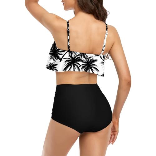 Angerella Womens High Waisted Bikini Flounce Top Bathing Suits Swimwear SIZE MEDIUM