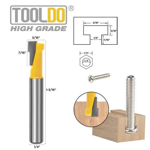 2PACK ..  Keyhole Router Bit Set- 1/4 Inch Shank Router bits,5 pcs Router Bit Set 5/16&3/8 & 1/2 &5/8 &7/16 Inch Blade Diameter
