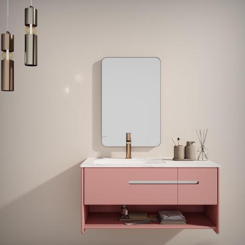 VocalStar Black Metal Framed Bathroom Mirror for Wall, 22 x 30 Inch Rounded Rectangle Matte Black Bathroom Vanity Mirror Farmhouse, 1/4-inch Shatterproof Glass | Ultra-Flush Hanging