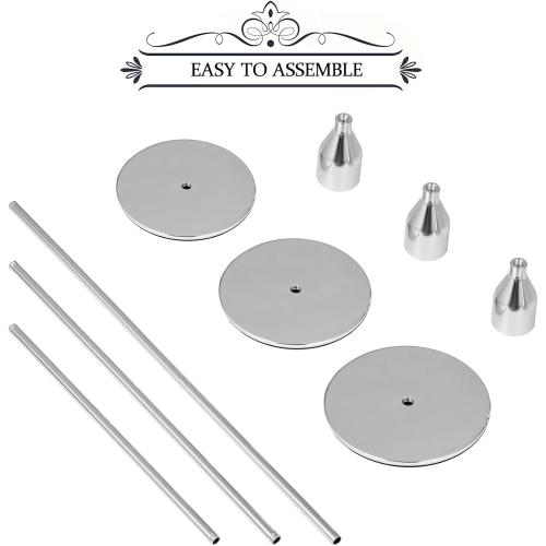 Denique Candlestick Holders 2 Sets, 6 PCS Silver Taper Candle Holders, Candlestick Holders Set for Table Centerpiece Vintage Modern Candle Holders for Home Wedding Decoration