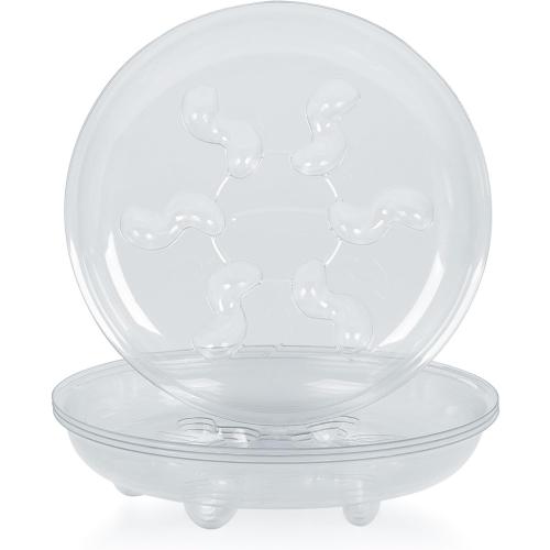 Idyllize 5 Pieces of 16 inch Clear Thick Plastic Heavy Duty Sturdy Plant Saucer Drip Trays for pots (16'')