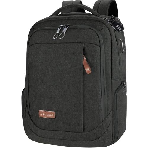 Charcoal Black 18.5x13.3x7.8 KROSER Laptop Backpack Large Computer Backpack Fits up to 17.3 Inch Laptop with USB Charging Port Water-Repellent Travel Backpack Casual Daypack for Business/College/Women/Men-Charcoal Black