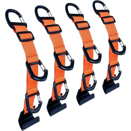 Car Headrest Hooks, Backseat Storage Organizer Hangers, Universal Vehicle Seat Back Hooks, 4 Pack (Orange)