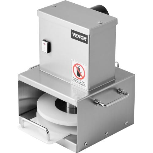 VEVOR Electric Pizza Dough Press Machine, 6 Inch Pizza Pastry Press Plate, Stainless Steel Bread Presser, Commercial Forming Machine with Adjustable Thickness and 100 Sheets of Parchment Paper