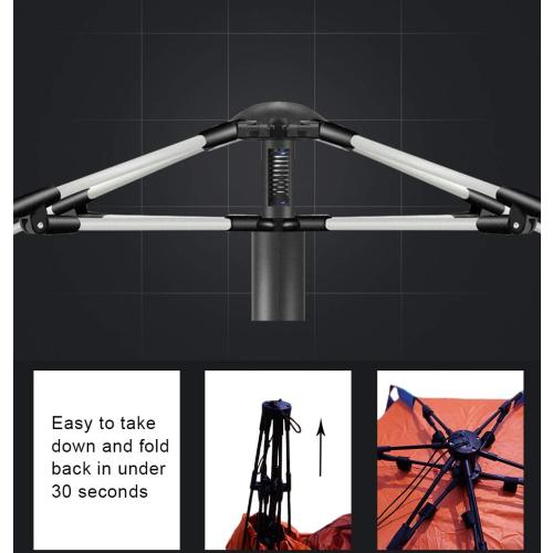 Oileus X-Large 4 Person Beach Tent Sun Shelter - Portable Sun Shade Instant Tent for Beach with Carrying Bag, Stakes, 6 Sand Pockets, Anti UV for Fishing Hiking Camping, Waterproof Windproof, Orange